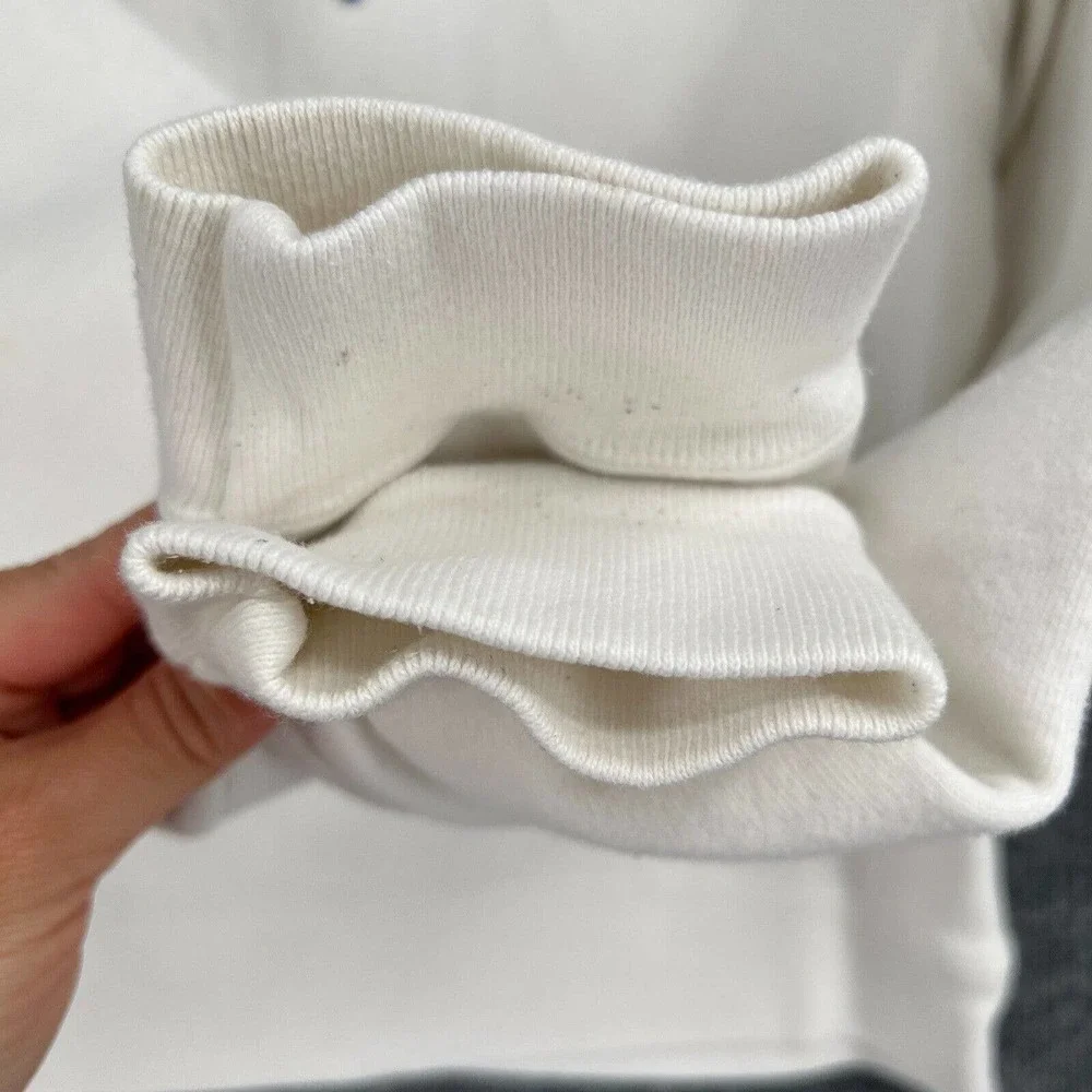 Champion Reverse Weave Sweatshirt Adult Large White Spellout Crewneck Pullover